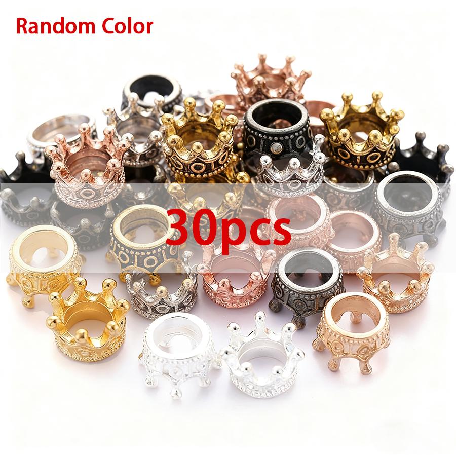 15/30pcs Metal Crown Accessories Bead Material Necklace Bracelet Pendant Handicraft DIY Tool Personalized Decorating Gift XJM