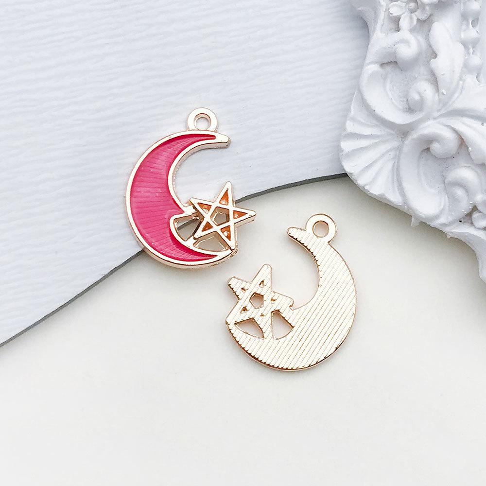 1pcs Rose Red Oil Drop Pendant Through The Alloy Earrings Diy Handmade Homemade Accessories Materials Multiple Styles