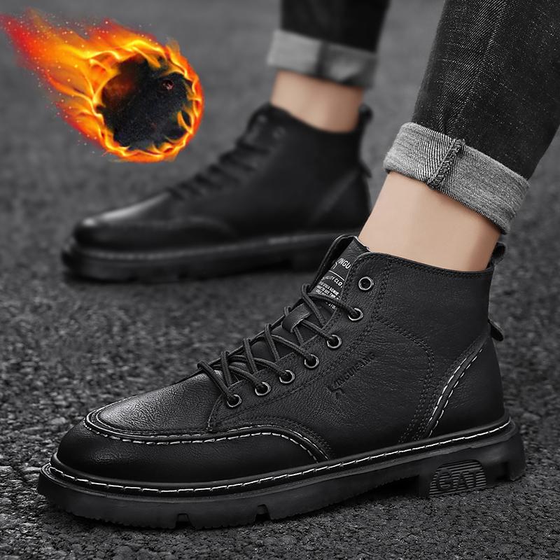 Nová móda Podzim a zima Pánské vysoké boty Martin Studenti Muži Chlapci Trendy Pracovní obuv Měkká podešev Ochrana práce Martin Tenisky