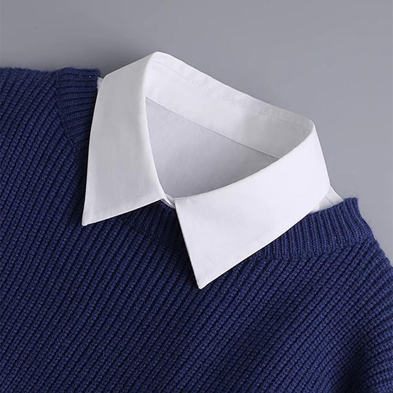 Men Business Shirt Fake Collar Solid Detachable Formal Dress Collar Spring Simple Turtleneck For Inner Clothing 40*35Cm