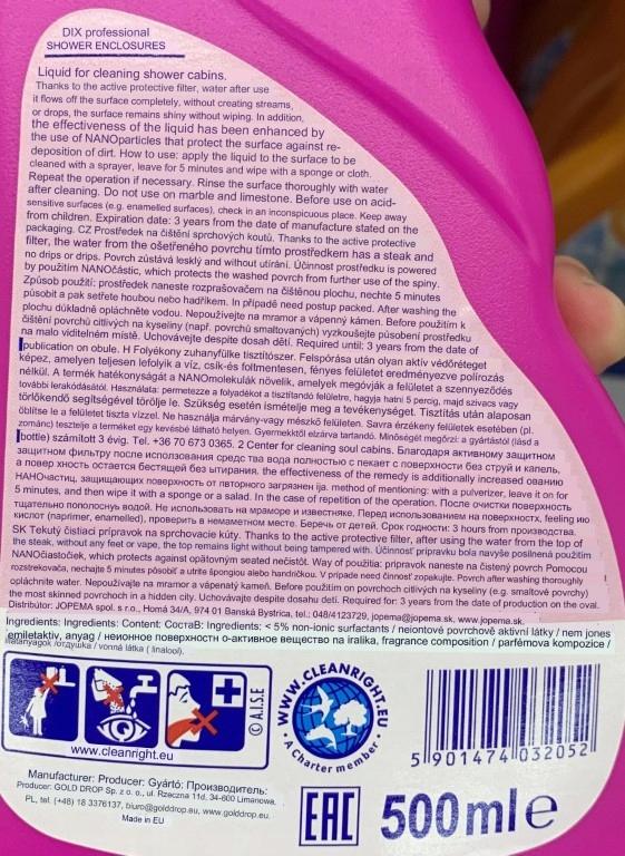 Dix shower cabin cleaner 500ml