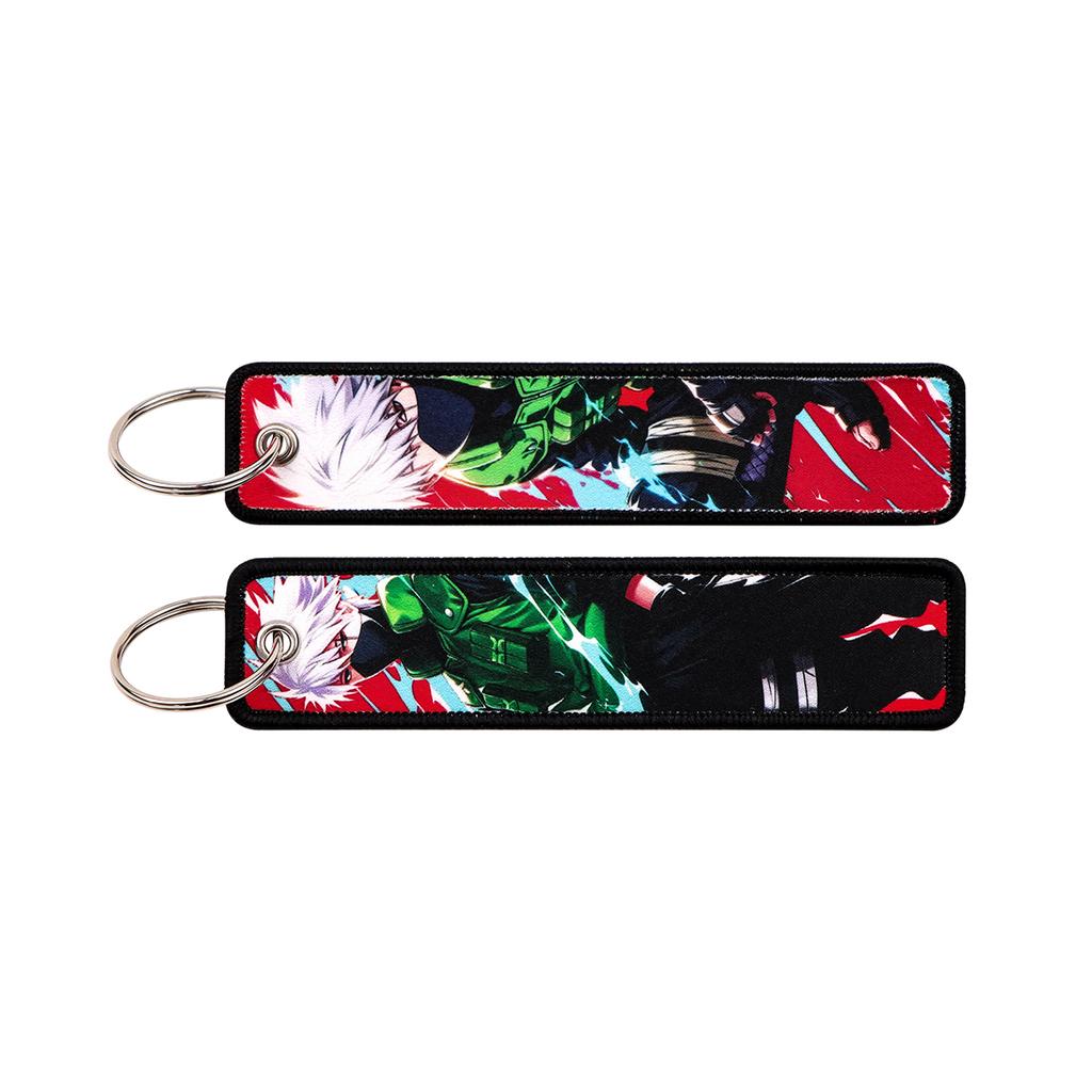 Manga Anime Embroidery Key Fobs Key Tags Keychains for Motorcycles Cars Keyring Cosplay Accessories Bag Decoration Gifts
