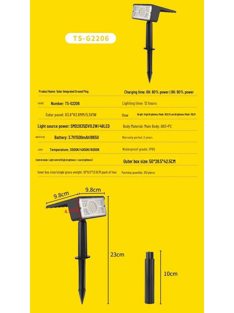 Waterproof LED Solar Garden Spotlight for Trees and Landscapes
