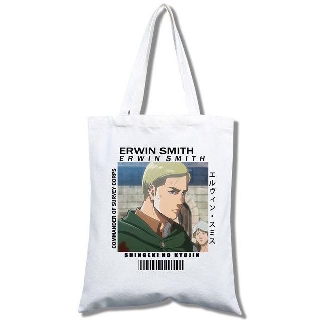 Anime Attack On Titan Canvas Bag for Women Funny Shopping Bag Ulzzang Eco-Friendly Large Capacity