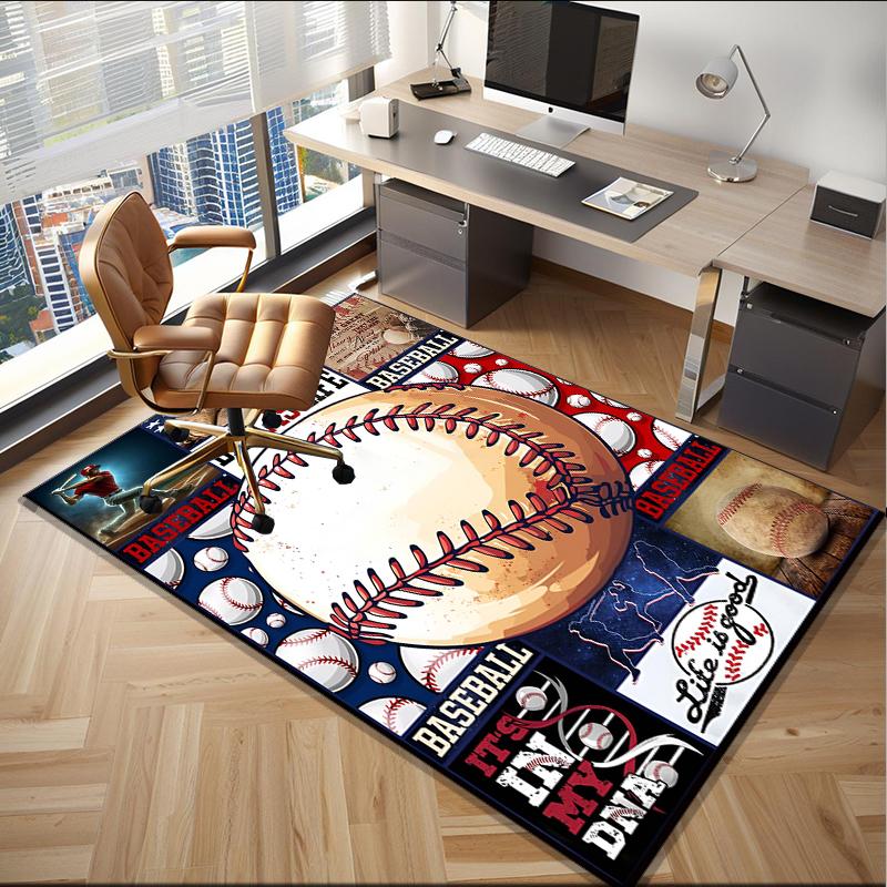 Baseball Passion And Heritage Office Rug Chair Mat, Game Carpet, Suitable for Front Door, Bedroom, Living Room, Desk, Holiday Gift