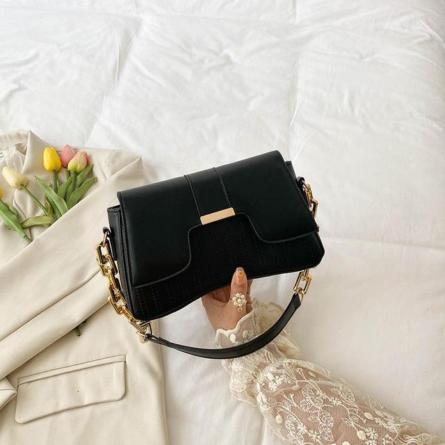 Torebka damska Modna, wszechstronna, skórzana torba typu Crossbody na jedno ramię z łańcuszkiem i klamrą Torebki dla kobiet Designer Luxury