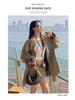 Women's Petite Color Block Short Trench Coat - 2025 Early Autumn Korean and British Style