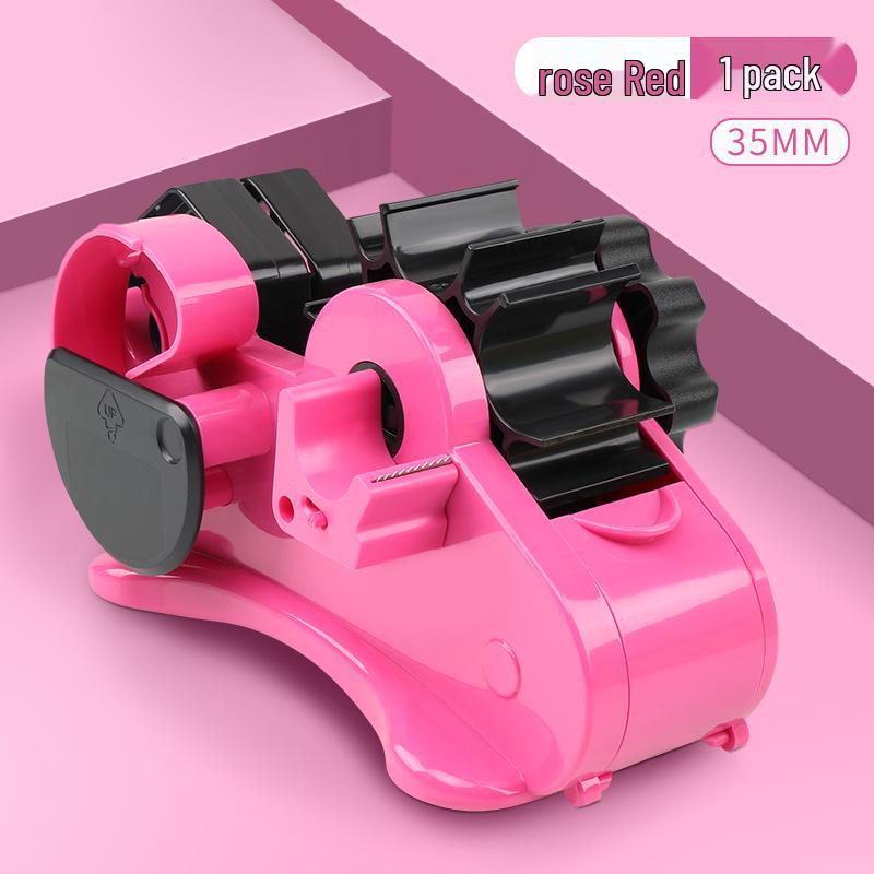 Large Multi-Functional Transparent Tape Dispenser and Cutter for Desktop Sealing and Stationery Use