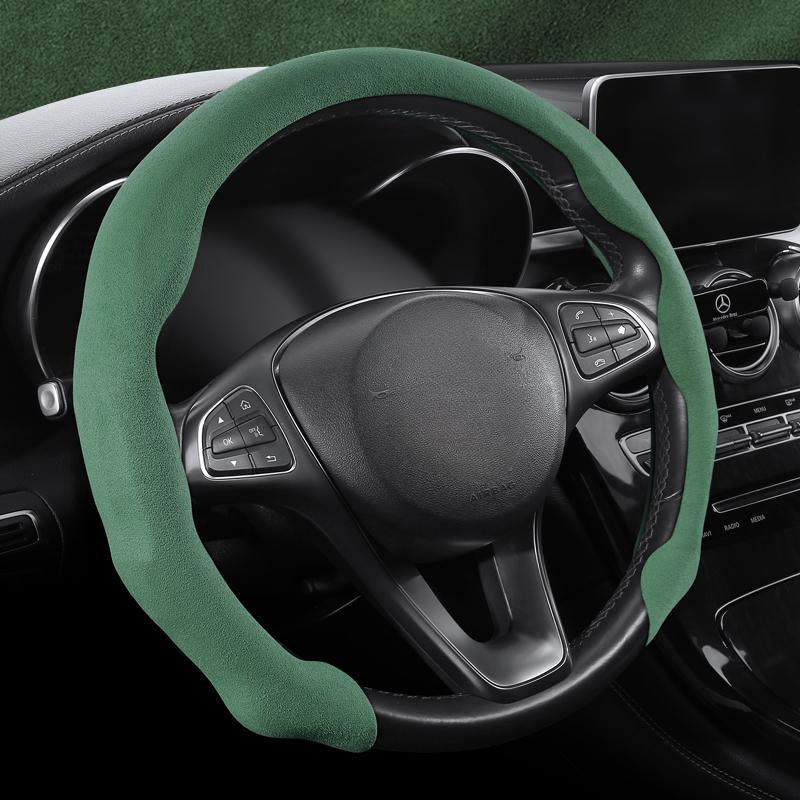 Card Style Suede Ultra-thin Car Steering Wheel Cover, Dynamic and Fashionable Universal Version
