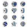 Europäische Neue 925 Sterling Silber Blau Clip Stern Schneeflocke Charme Perlen Fit Original-Mode-Armband Für Frauen Schmuck Machen