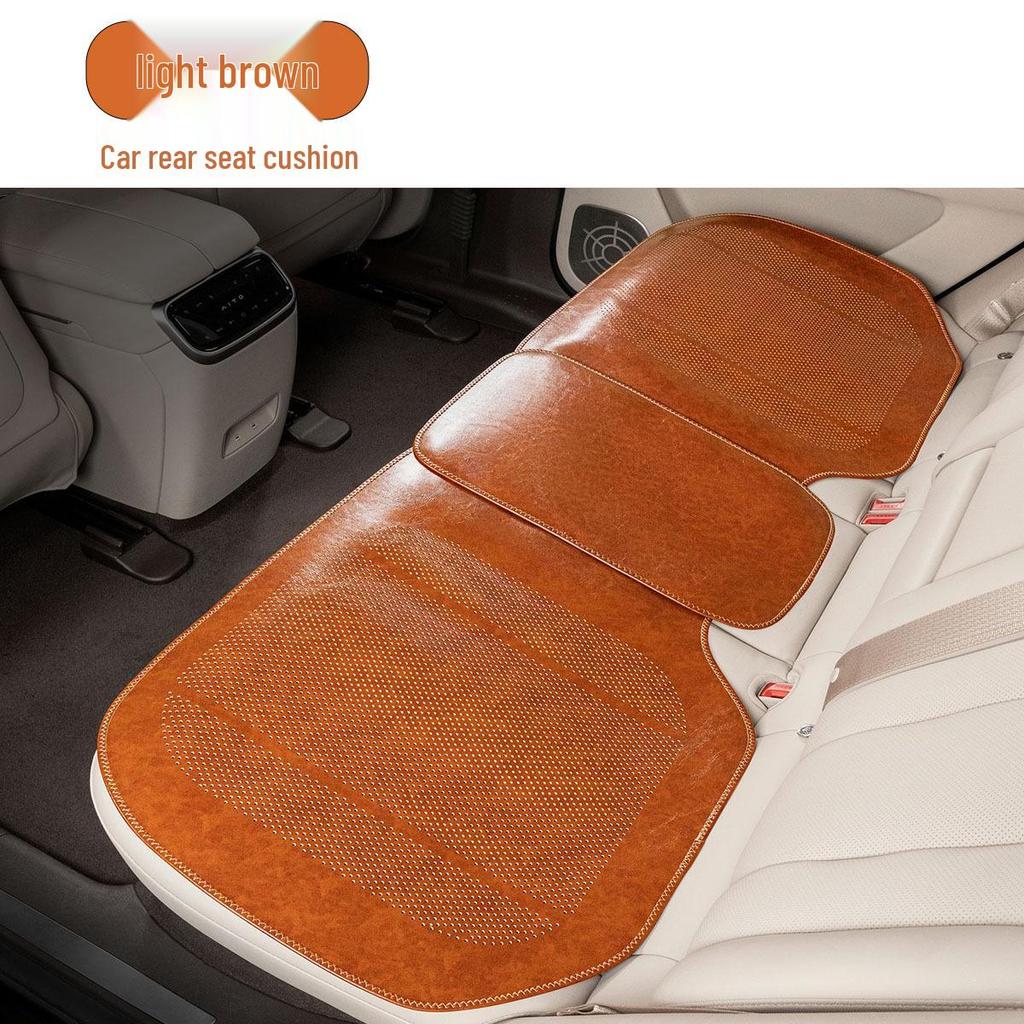 Universal Ventilated Leather Car Seat Cushion - Breathable, Non-Slip, Four Seasons Retro Design