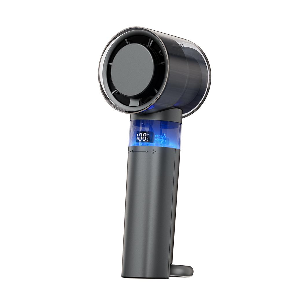 High-Speed Portable USB Handheld Fan with Carabiner and Cold Compress Feature