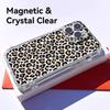 INS Leopard Print Phone Case For iPhone 17 16 15 14 13 12 Pro Max Plus With Magnetic Crystal Clear Case Wireless Charge