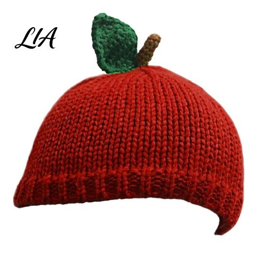 Adorable Fruit Design Beanies Women Knitted Hat, Cute Stretchy Cozy Winter Beanies, Sweet Warm Skull Cap for Girls Cold Weather Elastic Fit Headwear