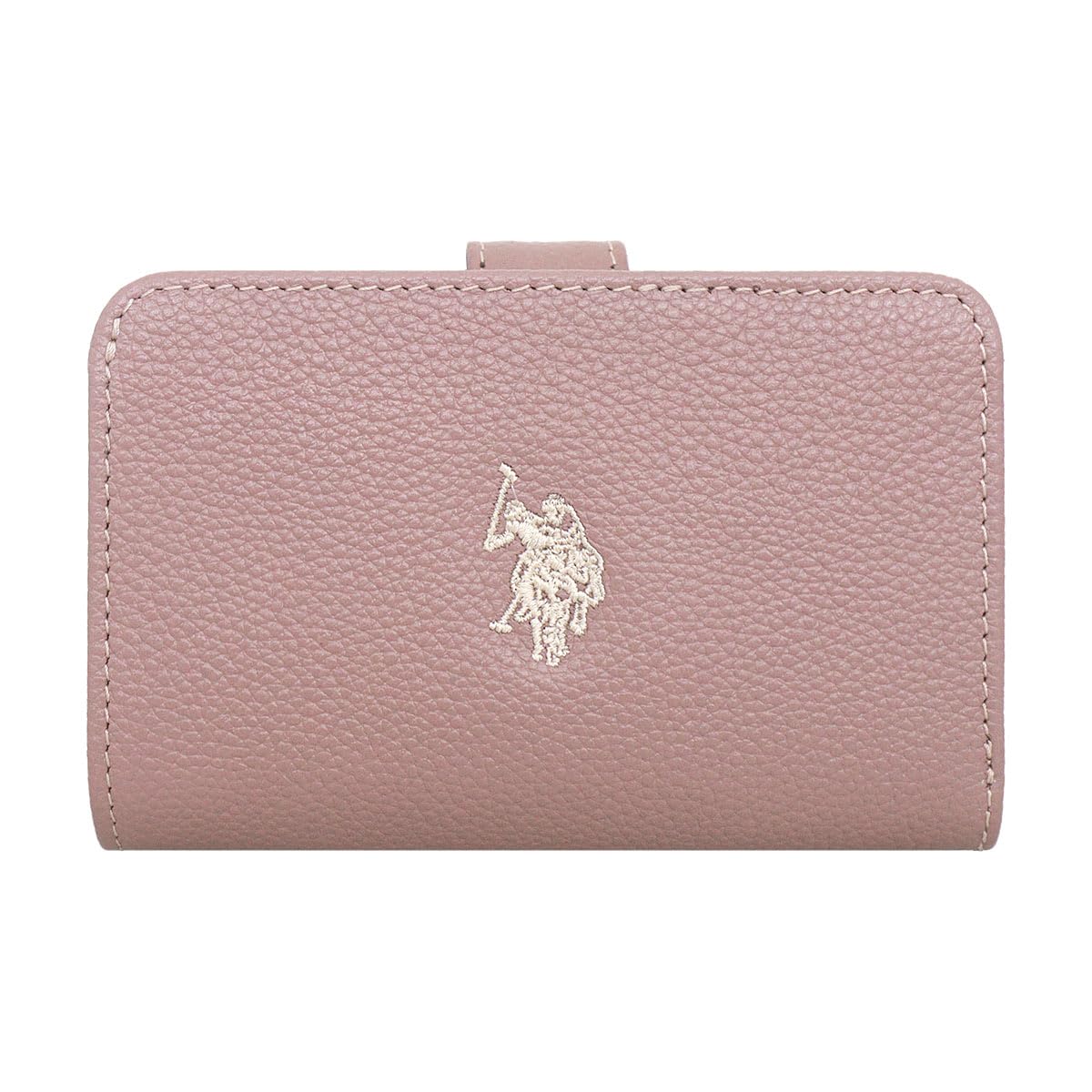 

Polo Bifold Wallet USPA2685 Pink Point Getter Logo Leather Corner Zip Card Holder U.S. Assn. Women s [Brand Name] [Used] рожевий