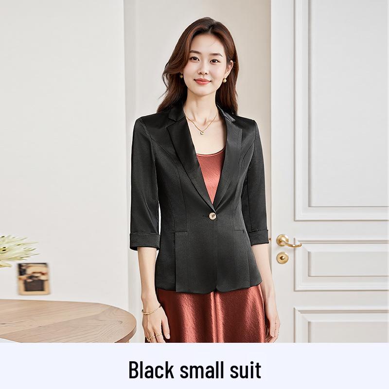 

Женский черный пиджак с рукавом семь восьмых - Новый весенний высококлассный темперамент в стиле богини XL