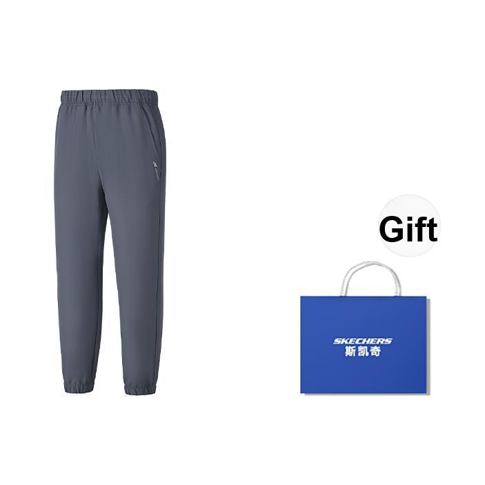 Skechers Basic Sports Series Woven Breathable Solid Color Elastic Cuff Casual Pants Men bottoms P425M234-026R