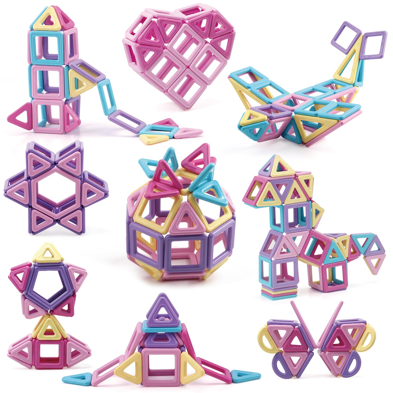 

AMYCOOL Магнитные блоки 45 шт. Магнитные игрушки для девочек Игрушки-блоки Дополнительный пробный набор продается отдельно Развивающие игрушки Милый 3D-пазл