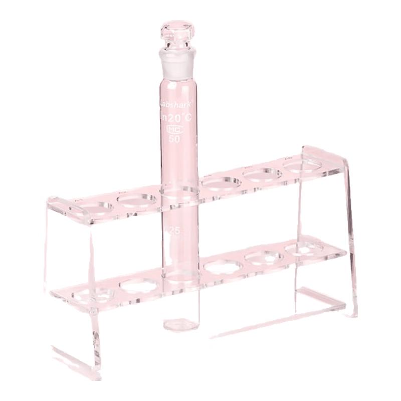 LABSHARK Transparent Acrylic Test Tube Rack 25mL 2x6 Holes