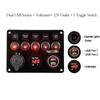8 Gang Rocker Switch Panel For Jeep Boat Marine Car 12V 24V Waterproof On-Off 5pin 12v Led Panel Switch With Sticker Set