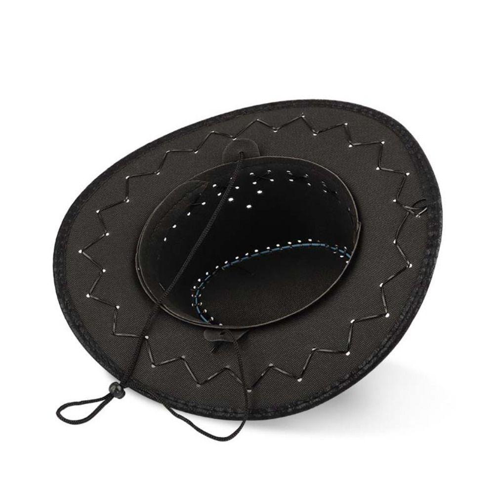 Knight Hat Summer Sun Hat PU Leather Sunscreen Cap Casual Western Cowboy Hat  Summer