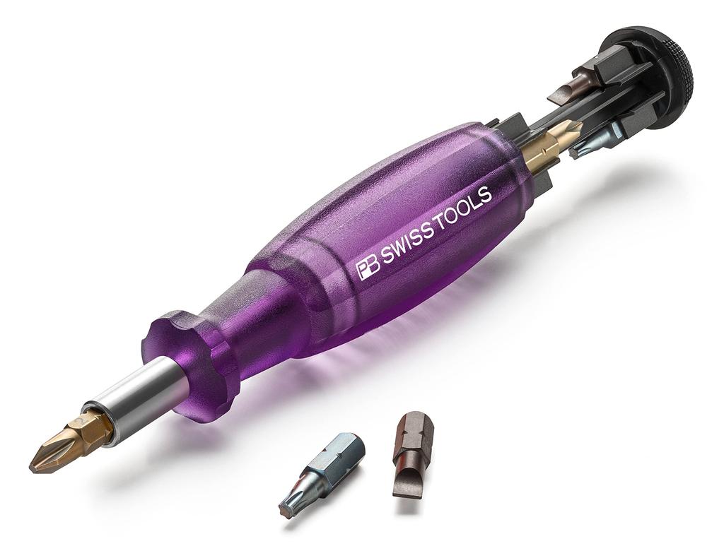 PB Swiss Tools Multicraft C6 Driver Bits, 8-Piece Set, Interchangeable, Insider, Purple (6464.PURPLE)