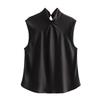 Fashion Style Winter New Women's Clothing Elegant Slim Looking All-Matching Sleeveless Silk Satin Texture Tops 3666175 307