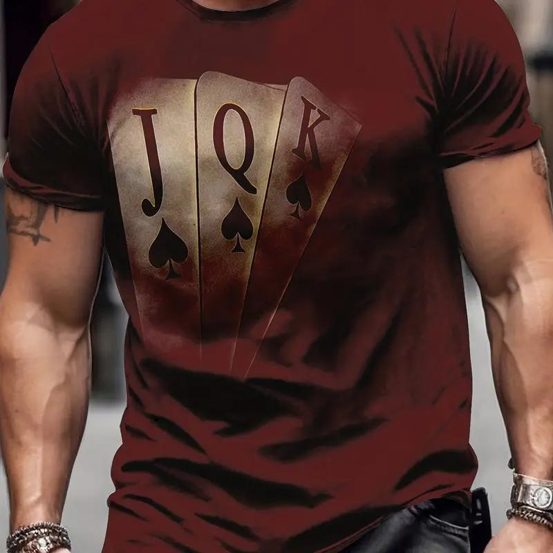 Poker Theme T-Shirt 3d Digital Print Graphic camisa hombre Causal Tees Short Sleeves Comfortable Pullover Tops Men's Clothing