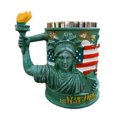 Statue of Liberty Mug Patriotic Drinking Coffee Cup with Torch Handle for 250th Anniversary and Parties Decors Gift