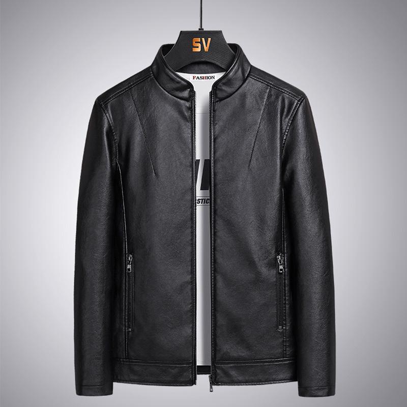 Leather jacket men's new leather jacket trend autumn and winter locomotive leather jacket men's large size