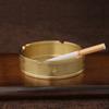 Portable Office Household Metal Indoor Large Ashtrays Ashtray Round Brass Tabletop Holder Simple Living Room Ashtray For Outdoor