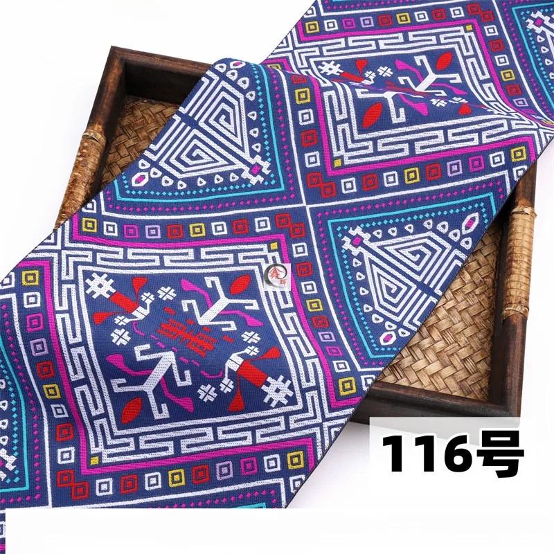 20 cm x 700 cm Hmong Stickerei Spitze Zubehör Miao Nationalität Kleidung Band Brokat Muster Tisch Flagge Wand Hängen Stoff