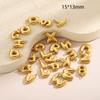 CARLIDANA Gold Plated Stainless Steel 26 Letter Charms Set Heart Bubble Initial A-Z Alphabet Letter Pendants for DIY Jewelry