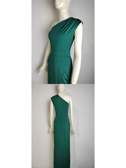 One-Shoulder High-Waist Slit Dress