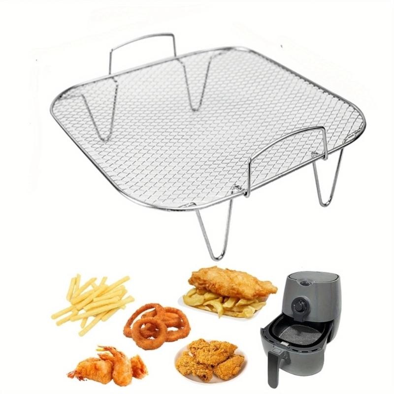 Stainless Steel Square Air Fryers Grill Rack For Even Cooking And Easy Cleaning Cooking Grate For Large Ingredient