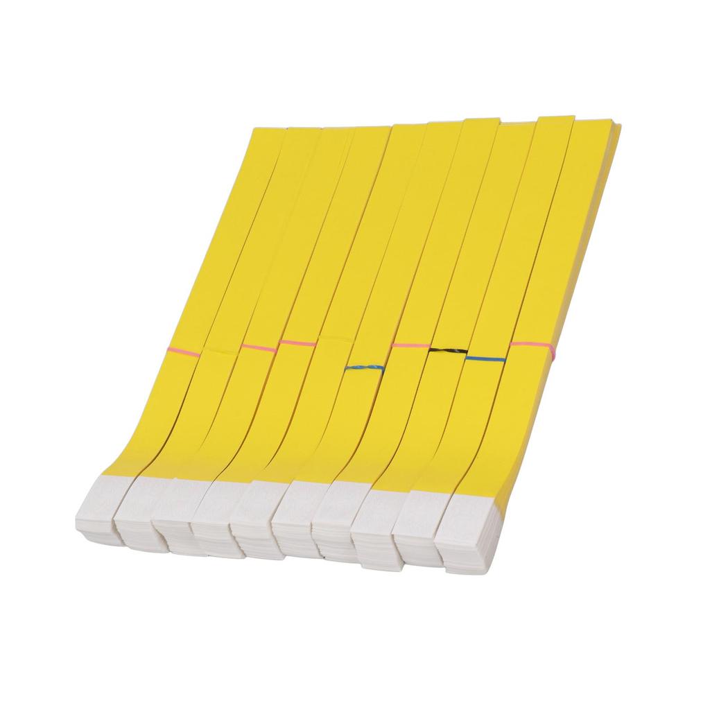 1000pcs Disposable Wristbands Waterproof Tear Resistant Event Paper Bracelets for Children Playground Concert Yellow