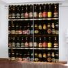 Shade Curtain 3D Fashion Wine Cabinet Curtains For Living Room 2 Elegant Pieces, Shading Window Curtain For Bedroom Decor