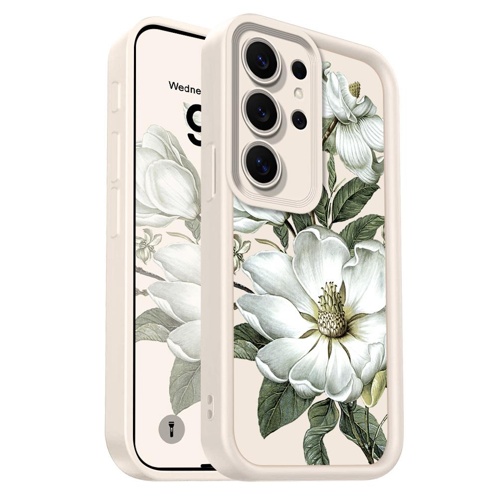 Magnolia Flower Phone Case For Samsung Galaxy S26 S25 S24 FE Plus Ultra 5G Staircase Soft Cover