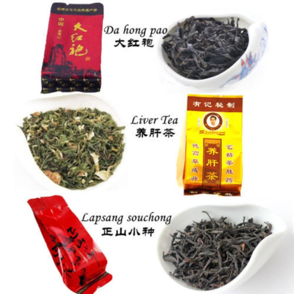 12 Bags Tea Assortment, Black Tea, Lapsang Souchong, Oolong, Dahongpao