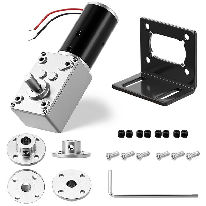 

SHGO-DC Worm Gear Motor 6 Pack 12V 16Rpm With 8Mm Flange Coupling And 370 Mounting Bracket With Screw For DIY Projects other