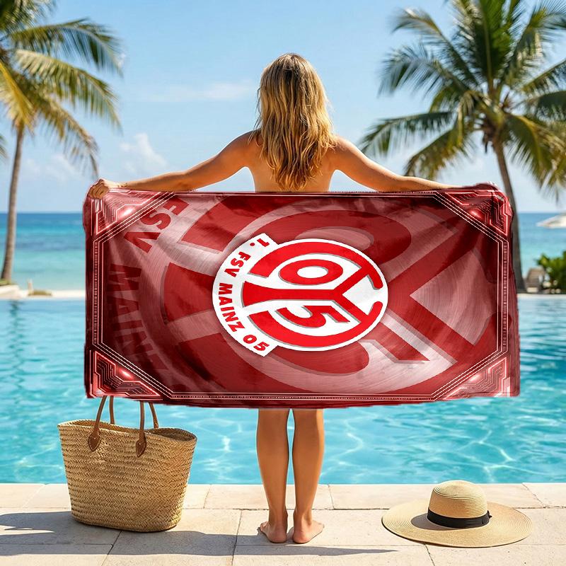 Mainz FC Druck Schnelltrocknendes Strandtuch Mikrofaser Saugfähig Tragbares Reise-Badetuch