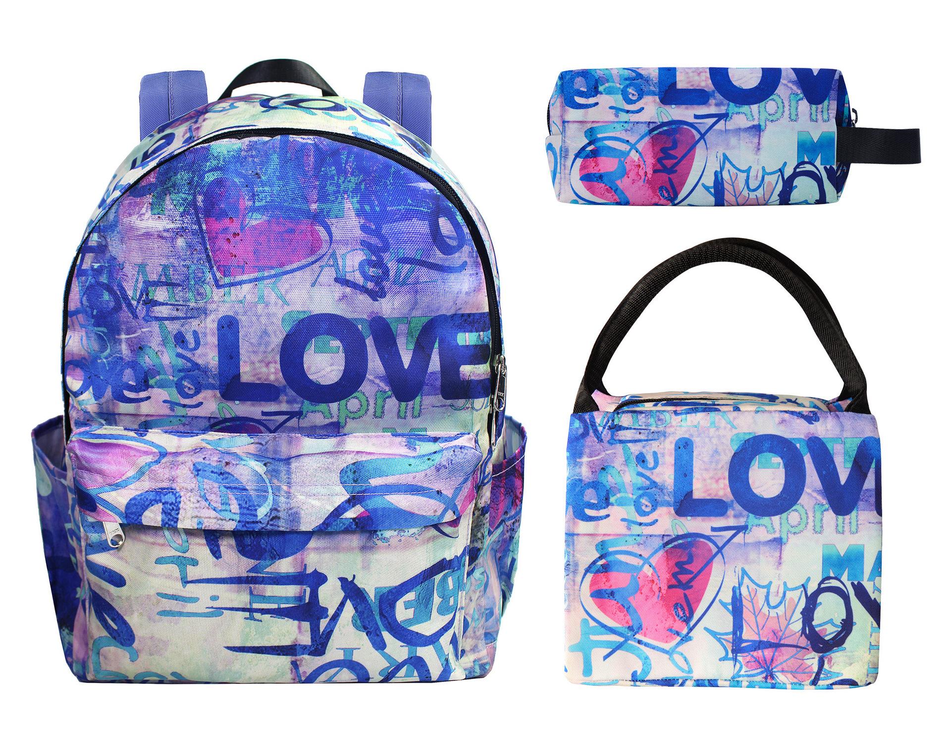 

2025 новый мужской и женский универсальный рюкзак, уличный трендовый школьный рюкзак, вместительный рюкзак из 3 частей с узором «зебра»