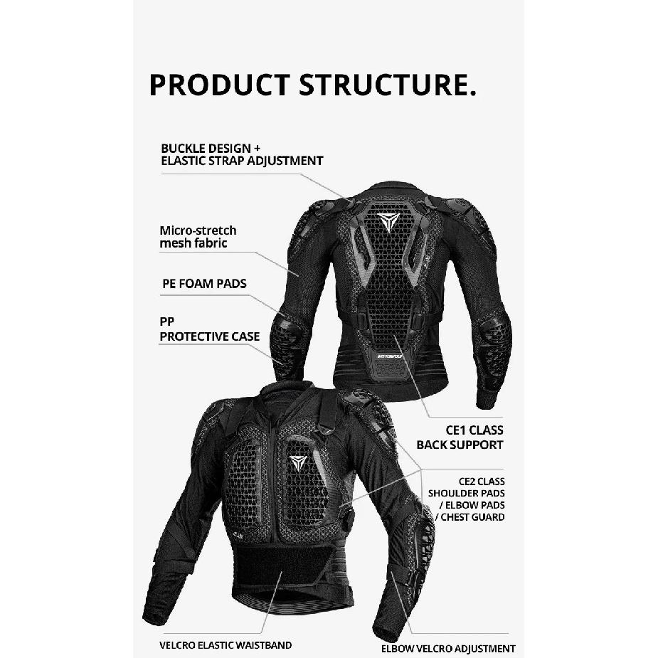 Motorradjacke Herren Moto Körperschutz Motocross Rennjacke CE-Zulassung Motorrad Moto Schutzausrüstung