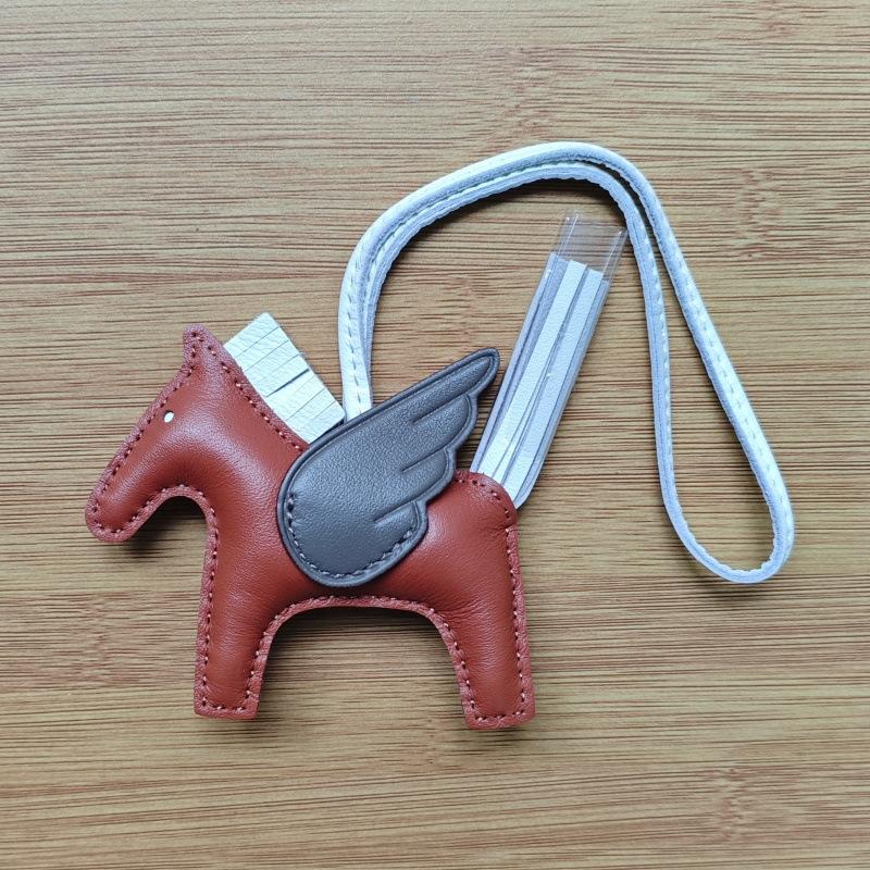 [Jahr des Pferdes] Taschenanhänger, Erfolg, Accessoires, bald Geld, Autoanhänger, Schlüsselanhänger, Lammfell Vollleder