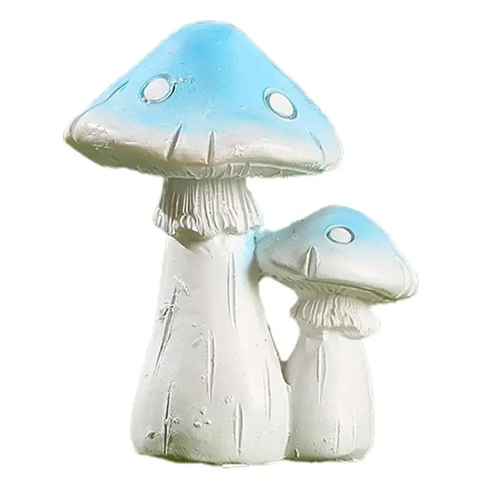 

Resin Mushroom Statue Creative Miniature Sculptures Mushroom Figurine Porch синий