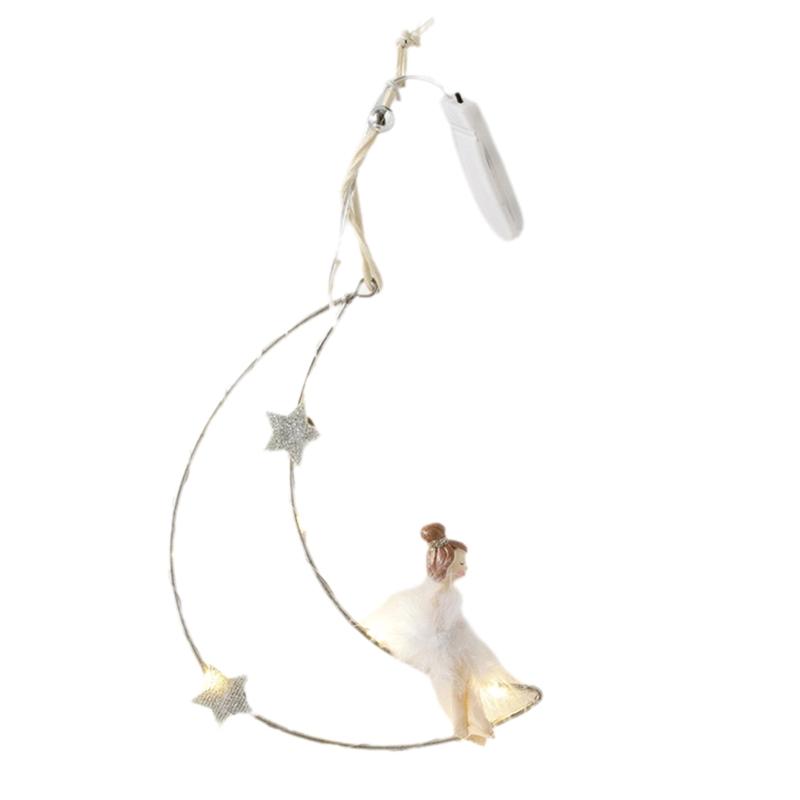 Five-Pointed Star/Moon Decorative Pendant Winter Ceiling Window Ornament Elegant Wall Hanging Christmas Tree Decoration