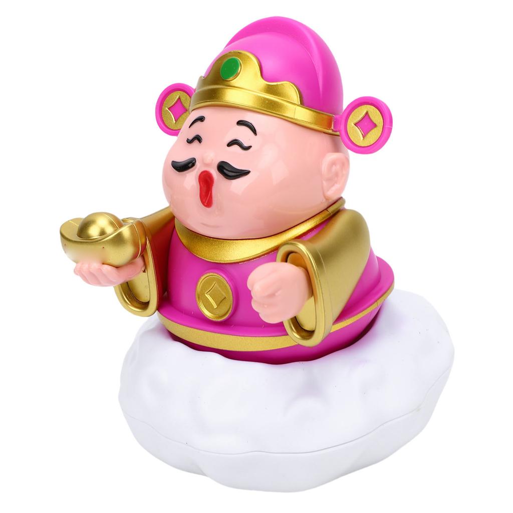 Caishen Statue Solar Powered Auto Shaking Tsai Shen Yeh Figurine Wealth Fortune Statue for Home Store   Car