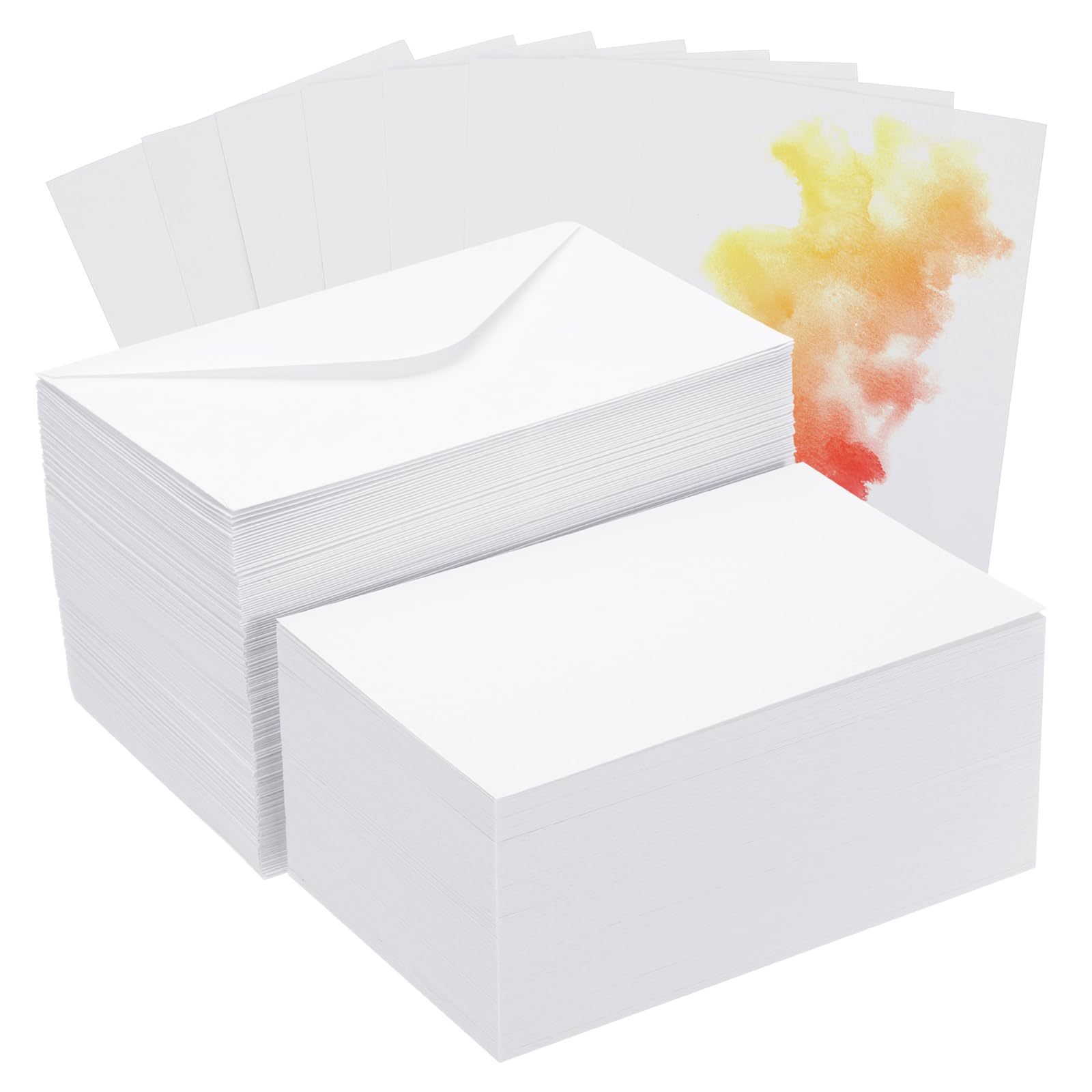 

PATIKIL 200-Pack Pure Cotton Watercolor Cards 140lb/300g Postcards with Envelopes for Art, Painting, Creative, Thank You Notes, 4x6 Inch