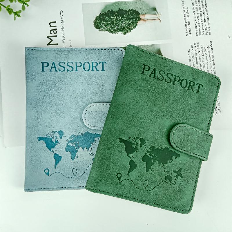 Customizable PU Leather Anti-Magnetic Passport Holder with Magnetic Buckle and Enterprise Logo