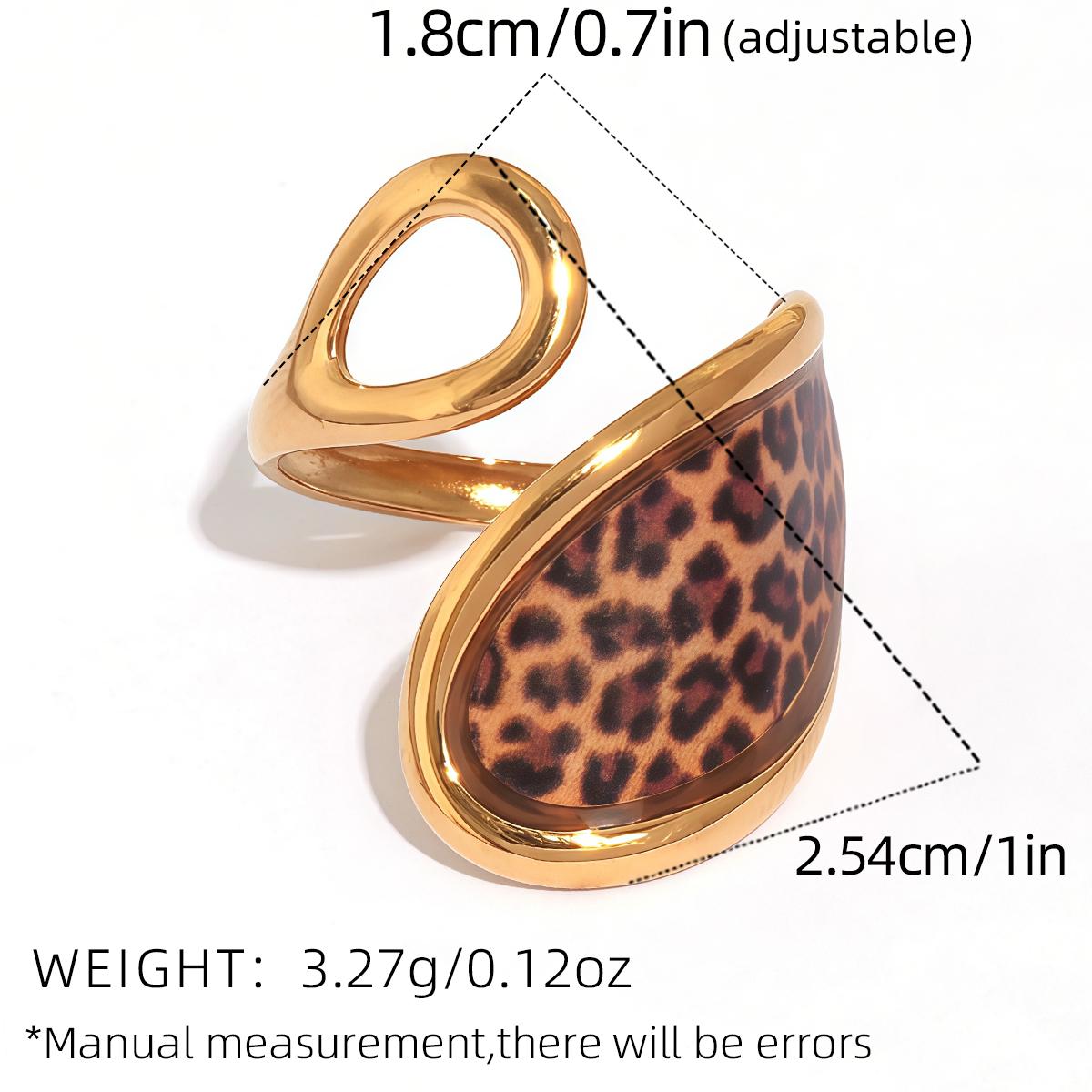 

Minimalist PVD Golden Plated 316 Stainless Steel Rings Chunky Jewelry High QualityCharm Stylish Boho Leopard Golden Jewelry